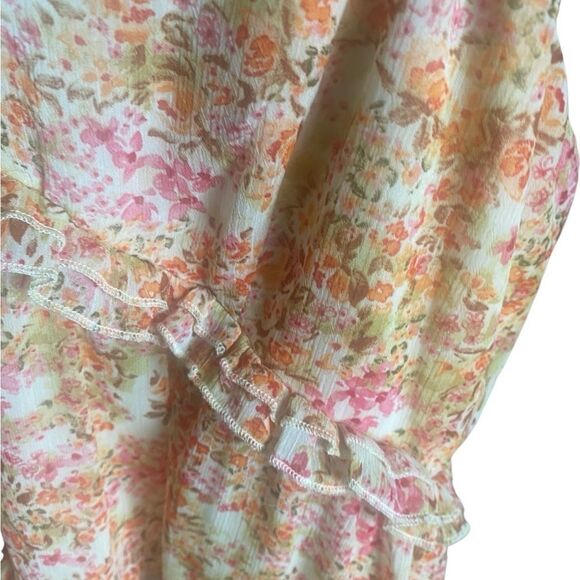 Sadie & Sage Orange Floral Print Cami/Tank. Size Large. EUC! - Picture 5 of 7